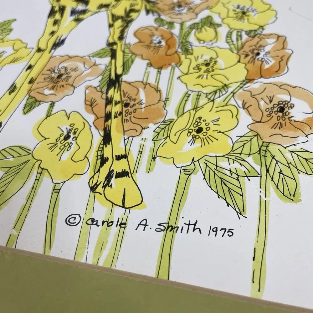 Vintage‎ 70s Carole A. Smith 3 Set Nursery Wall Decor Nature Animals Watercolor